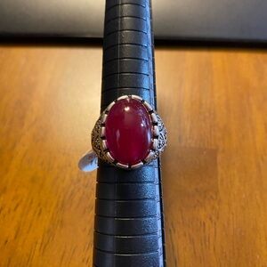 🎆 3 for $20 🎆 Red Gemstone Ring with Ornate Vintage Design